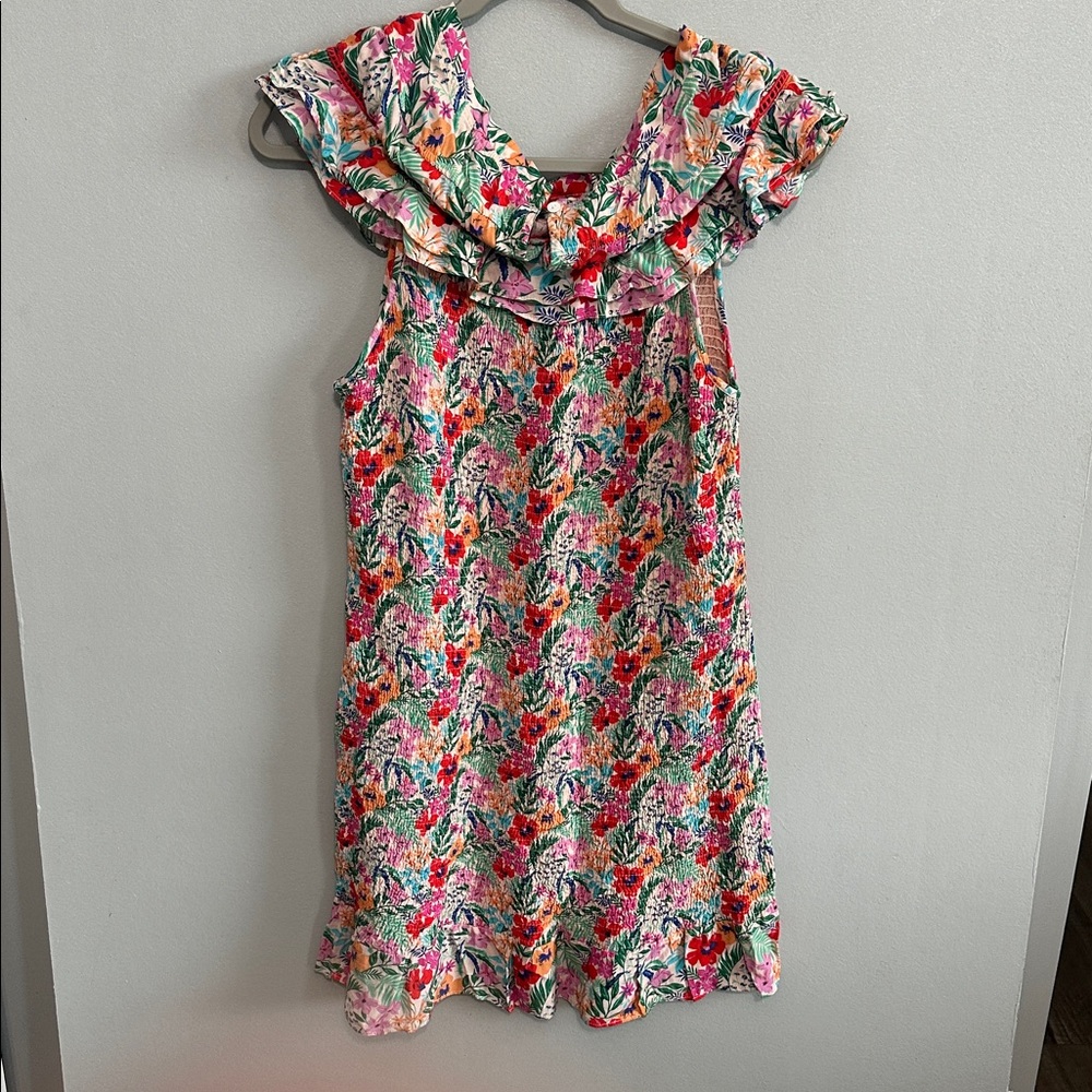 Lost + Wander Tropical Floral Smocked Ruffle Dress - Picture 4 of 5